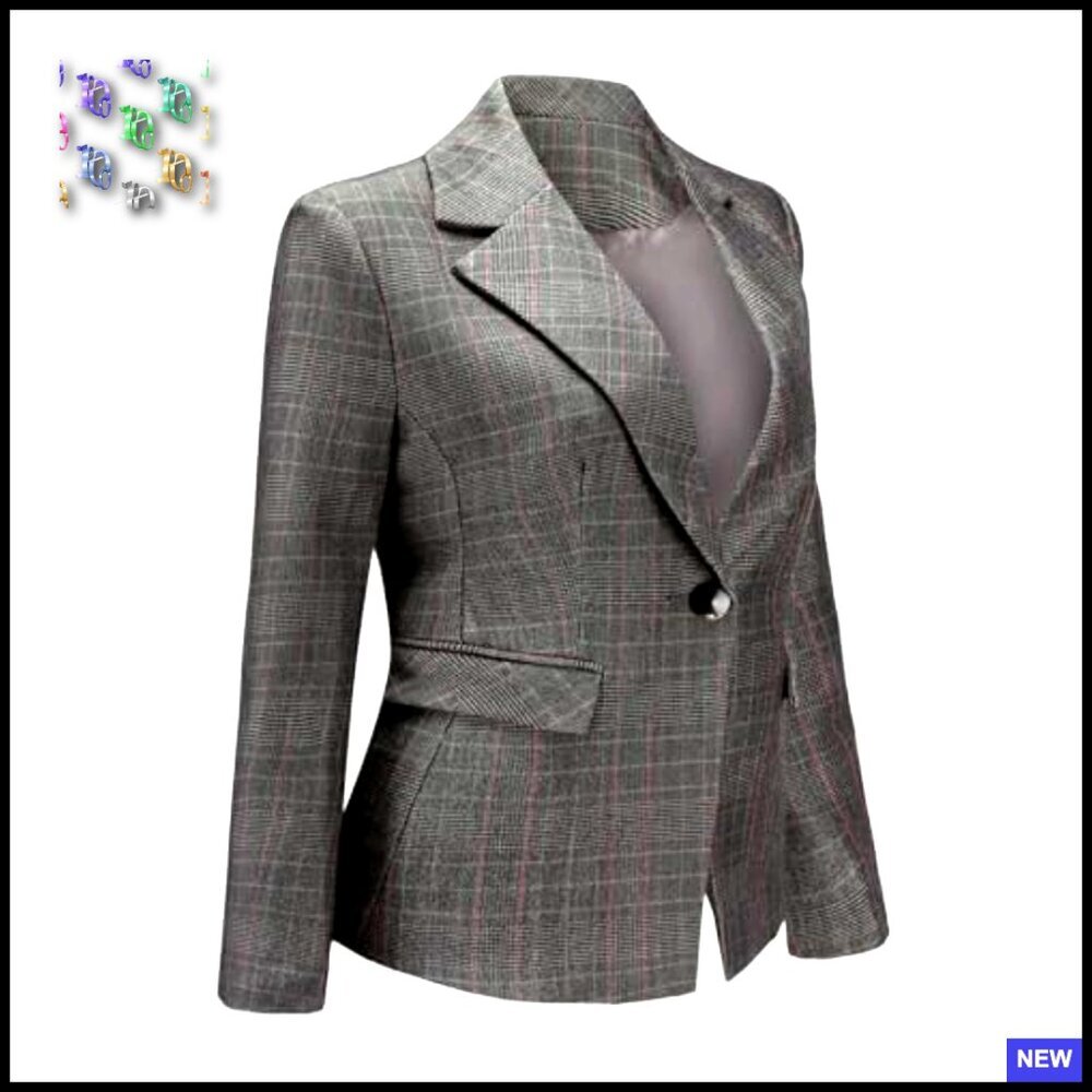 Vintage Plaid Suit Set Two Piece Blazer Pants Classic Elegant Office Wear - Picture 2 of 7